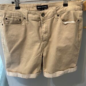 Dkny Tan Jean Shorts with Cuffed Bermuda Style